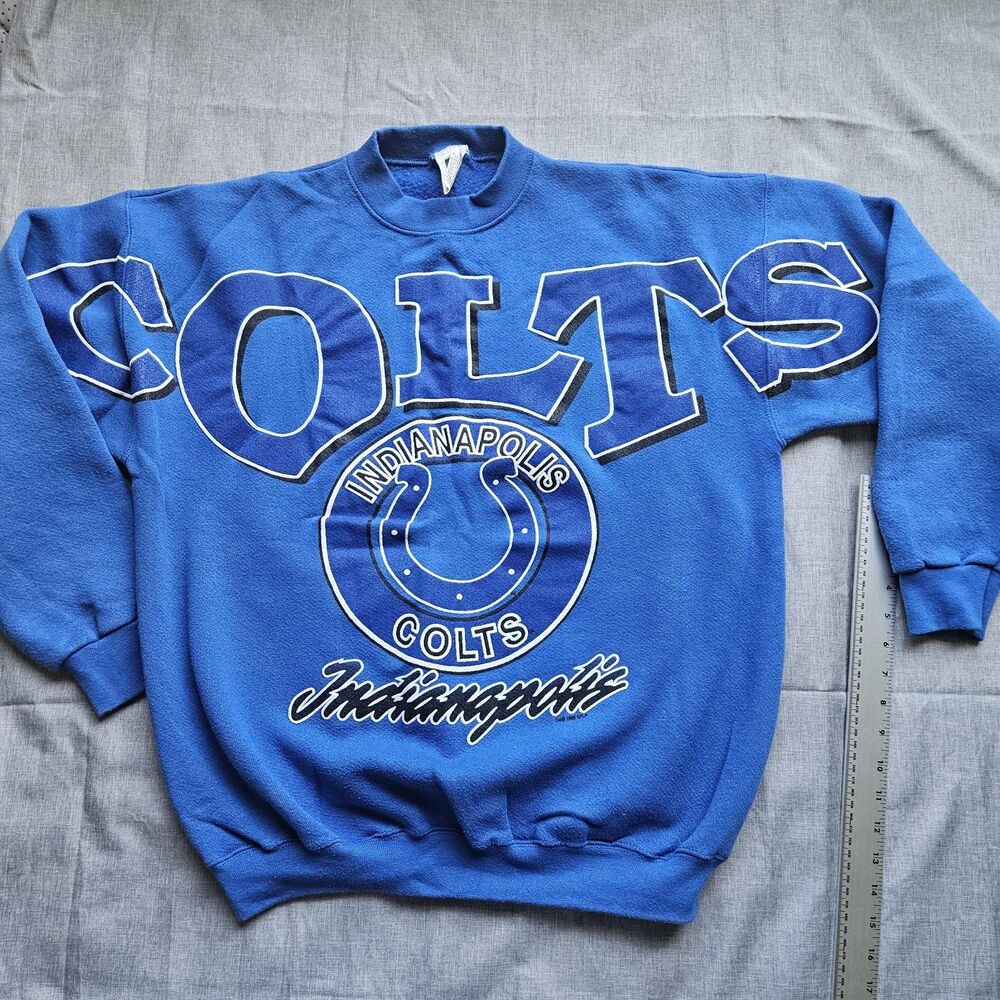Vintage 90s Indianapolis Colts Sweater Mens Size L Large Cliff Engle USA Made
